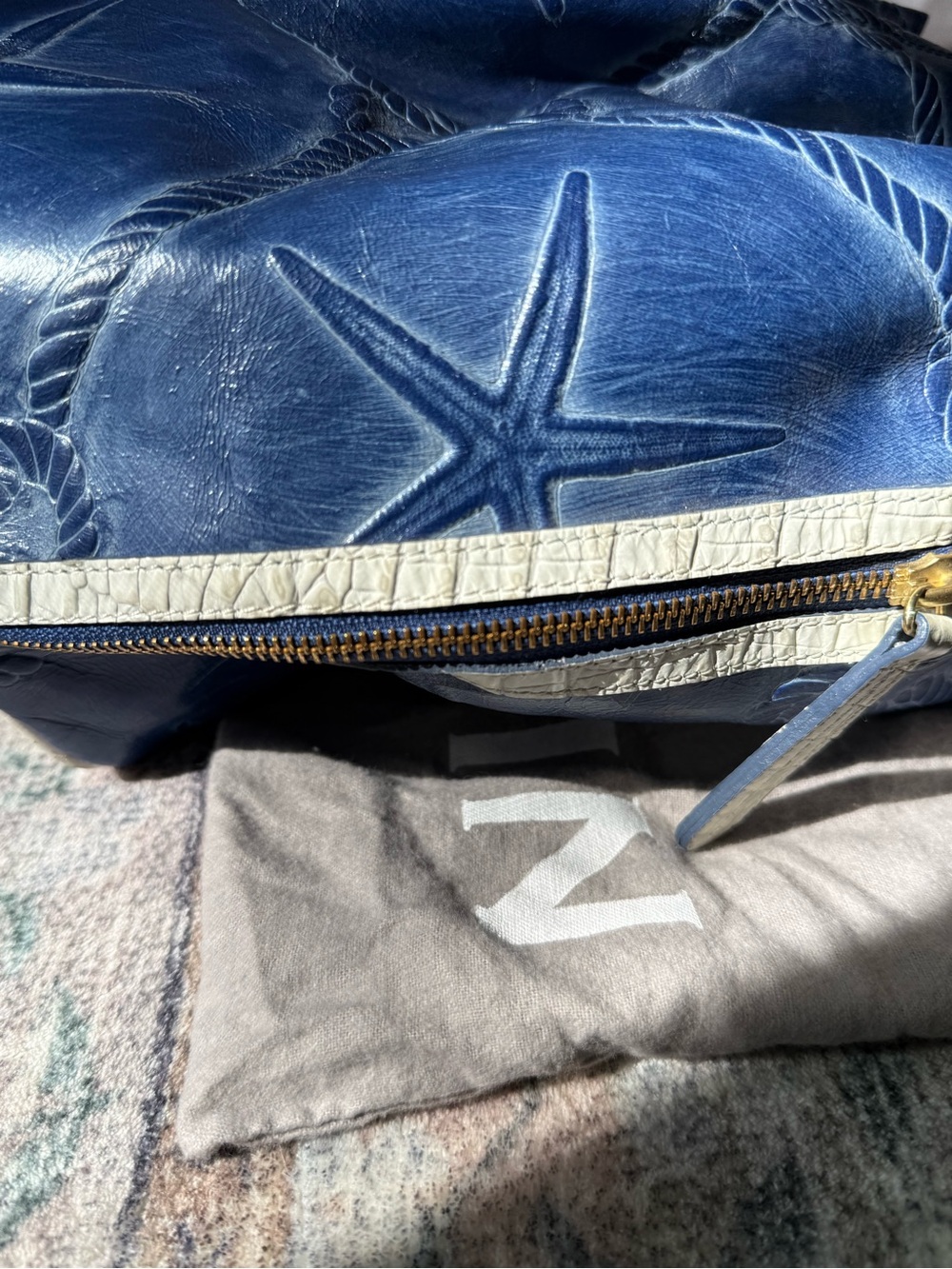 Vintage Brahmin nautical starfish Trina bucket bag - Picture 6 of 15